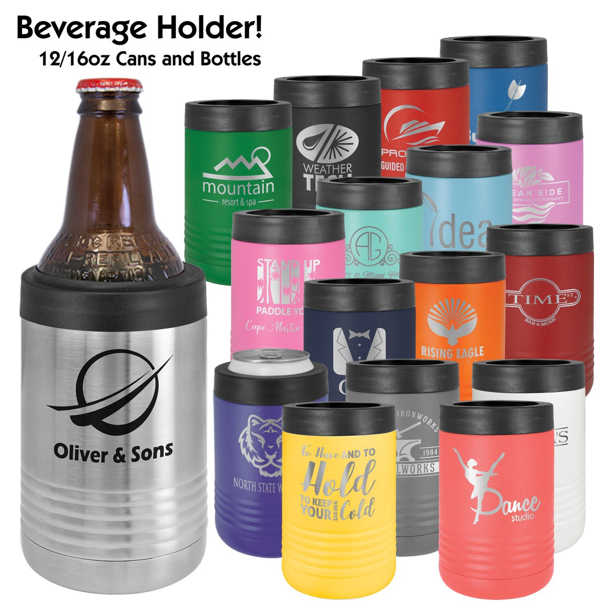 Promotional Stainless Steel Can Holders (12 Oz.)