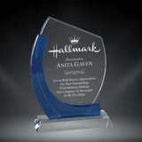GreyStone Chesapeake Crystal Award with Blue Crystal Accent | 2 SIZES