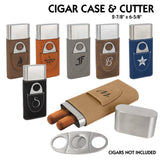 Customizable Leatherette Cigar Case with Cutter | 7 COLORS