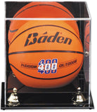 Mirrored Display Case with Elevated Platform Basketball Holder