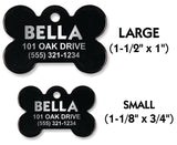 Black Dog Bone Shape Pet Identification Tags for All Size Dogs and Cats | FREE SHIPPING!