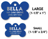 Blue Dog Bone Shape Pet Identification Tags for All Size Dogs and Cats | FREE SHIPPING!