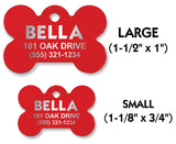 Red Dog Bone Shape Pet Identification Tags for All Size Dogs and Cats | FREE SHIPPING!
