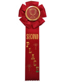 2nd Place - 2" x 11-1/2" Rosette Style Event Place Ribbons with Card on Back