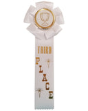 3rd Place - 2" x 11-1/2" Rosette Style Event Place Ribbons with Card on Back