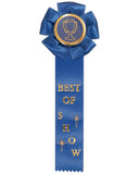 Best of Show - 2" x 11-1/2" Rosette Style Event Place Ribbons with Card on Back