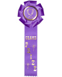 Grand Prize - 2" x 11-1/2" Rosette Style Event Place Ribbons with Card on Back