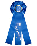 1st Place - 14" Rosette Style 3 Streamer Event Ribbons with Card on Back