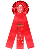 2nd Place - 14" Rosette Style 3 Streamer Event Ribbons with Card on Back