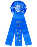 Best of Show - 14" Rosette Style 3 Streamer Event Ribbons with Card on Back