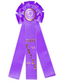 Grand Prize - 14" Rosette Style 3 Streamer Event Ribbons with Card on Back