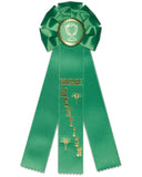 Honorable Mention - 14" Rosette Style 3 Streamer Event Ribbons with Card on Back
