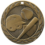 2" FE Series Iron Baseball Softball Award Medals on 7/8" Neck Ribbons