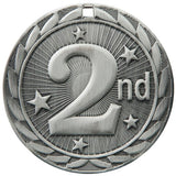 2" FE Series Iron 2nd Place Medals on 7/8" Neck Ribbons
