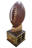 Fantasy Football League Football Resin Box Base Trophy with Perpetual Options