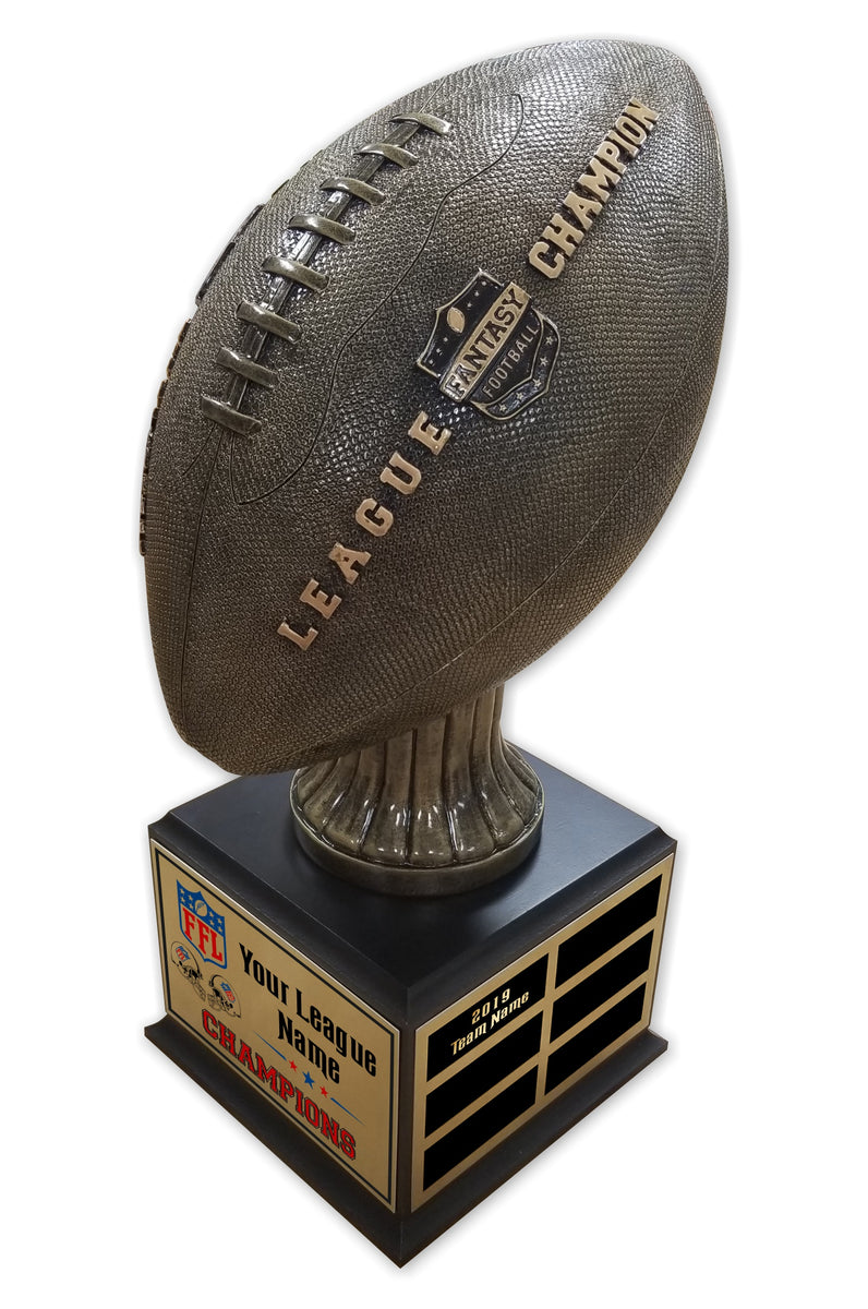 Fantasy Football League Textured Football Resin Box Base Trophy