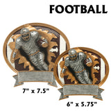 3D Sport Blaster Series Silver and Gold Oval Resin Plates  | 2 SIZES