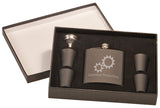 6 oz Flask Gift Sets with 4 Shot Glasses | 4 Colors Available