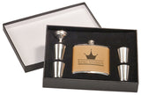 6 oz Flask Gift Sets with 4 Shot Glasses | 4 Colors Available