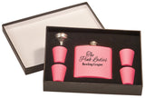 6 oz Flask Gift Sets with 4 Shot Glasses | 4 Colors Available