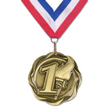 3" Fusion 1st Place Medals on 1-1/2" Wide Neck Ribbons