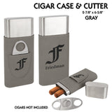 Customizable Leatherette Cigar Case with Cutter | 7 COLORS