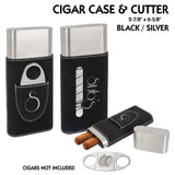 Customizable Leatherette Cigar Case with Cutter | 7 COLORS