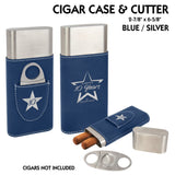 Customizable Leatherette Cigar Case with Cutter | 7 COLORS