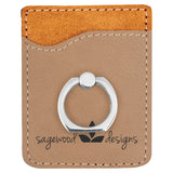 Customizable Leatherette Cell Phone Wallet Card Case with Finger Ring | 11 COLORS