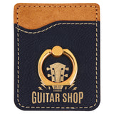 Customizable Leatherette Cell Phone Wallet Card Case with Finger Ring | 11 COLORS