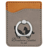 Customizable Leatherette Cell Phone Wallet Card Case with Finger Ring | 11 COLORS