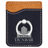 Customizable Leatherette Cell Phone Wallet Card Case with Finger Ring | 11 COLORS