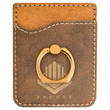 Customizable Leatherette Cell Phone Wallet Card Case with Finger Ring | 11 COLORS