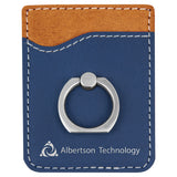 Customizable Leatherette Cell Phone Wallet Card Case with Finger Ring | 11 COLORS