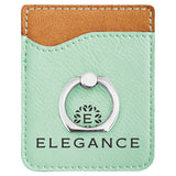 Customizable Leatherette Cell Phone Wallet Card Case with Finger Ring | 11 COLORS