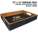 Customizable Leatherette 16" x 12" Serving Trays with Removable Mat | 3 COLORS