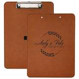 Customizable Leatherette 9" x 12-1/2" Clipboards | 5 COLORS