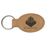 Customizable Leather Key Chain - Rectangle / Oval | 11 Colors Available