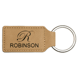 Customizable Leather Key Chain - Rectangle / Oval | 11 Colors Available