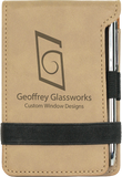Customizable Leatherette Mini Note Pads with Pen | 11 COLORS