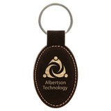 Customizable Leather Key Chain - Rectangle / Oval | 11 Colors Available