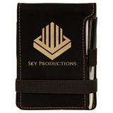 Customizable Leatherette Mini Note Pads with Pen | 11 COLORS