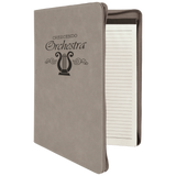 Customizable Leatherette 9" x 12" Portfolio with Zipper and Paper Pad | 11 COLORS