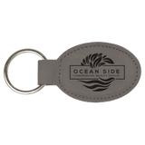 Customizable Leather Key Chain - Rectangle / Oval | 11 Colors Available