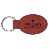 Customizable Leather Key Chain - Rectangle / Oval | 11 Colors Available