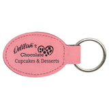 Customizable Leather Key Chain - Rectangle / Oval | 11 Colors Available