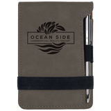 Customizable Leatherette Mini Note Pads with Pen | 11 COLORS