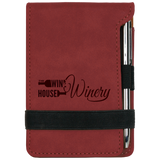 Customizable Leatherette Mini Note Pads with Pen | 11 COLORS