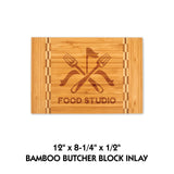 All Natural Bamboo with Butcher Block Inlay Cutting Boards | 6 SIZES