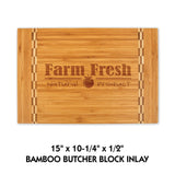 All Natural Bamboo with Butcher Block Inlay Cutting Boards | 6 SIZES